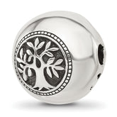 Sterling Silver Reflections Polished Circle Tree of Life Hinged Bead